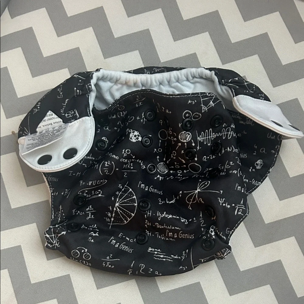 BumGenius Black Science Print Diaper Cover